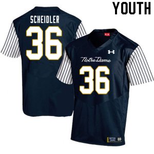 Notre Dame Fighting Irish Youth Eddie Scheidler #36 Navy Under Armour Alternate Authentic Stitched College NCAA Football Jersey NTC3499TK